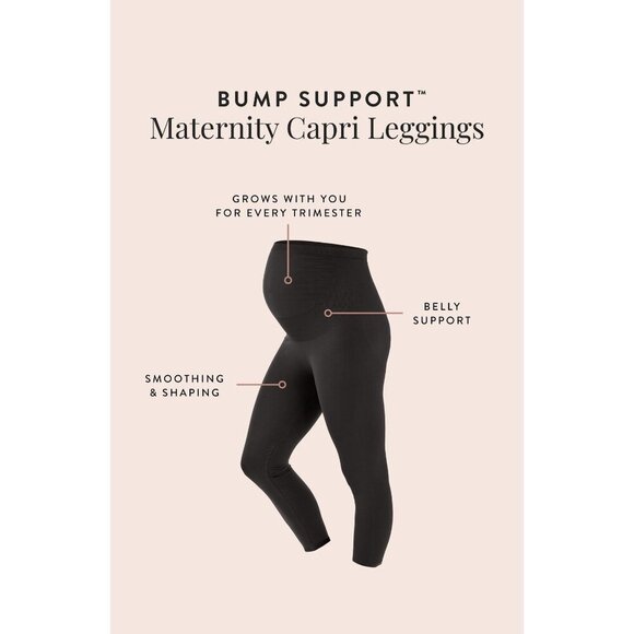 BELLY BANDIT Bump Support Capri Leggings Black size Large - Picture 5 of 11